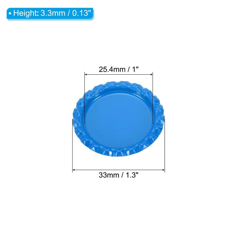 50Pcs Flat Decorative Bottle Caps Craft Bottle Pendant Trays - Blue