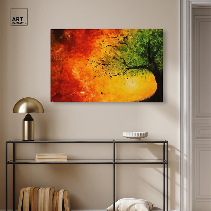 Fire and Ice Tree I Canvas by Art Remedy, Gallery Wrapped