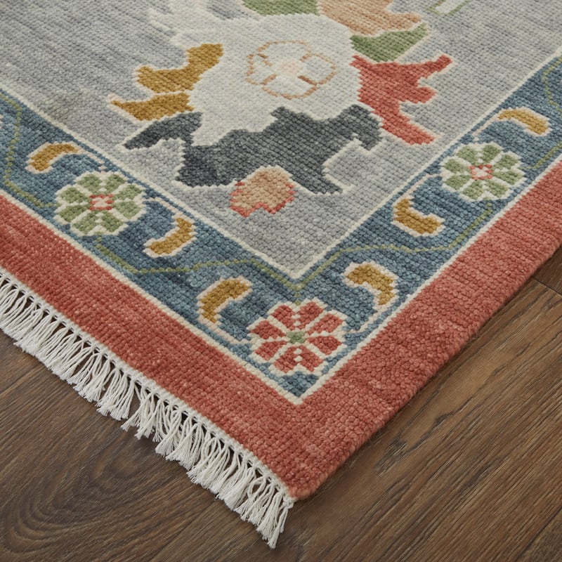 Grand Bazaar Larson Hand Knotted Floral & Botanical Transitional Area Rug