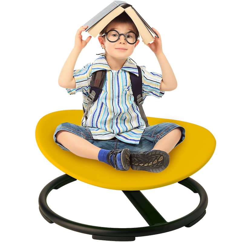 YUKOOL Round Spinning Swivel Chair - Boost Balance and Coordination in Kids - Yellow