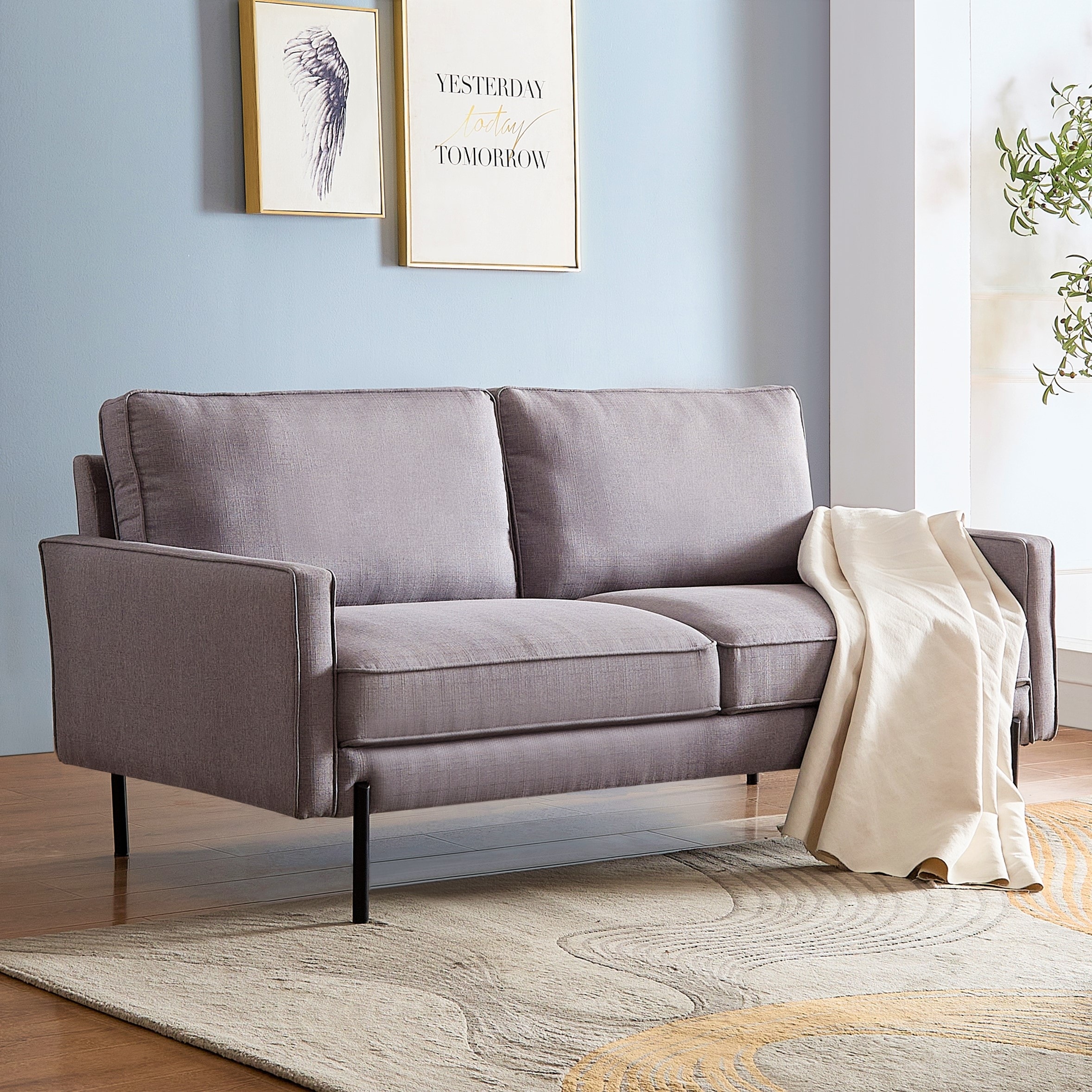 Atley Square Arm Modern Linen Sofa