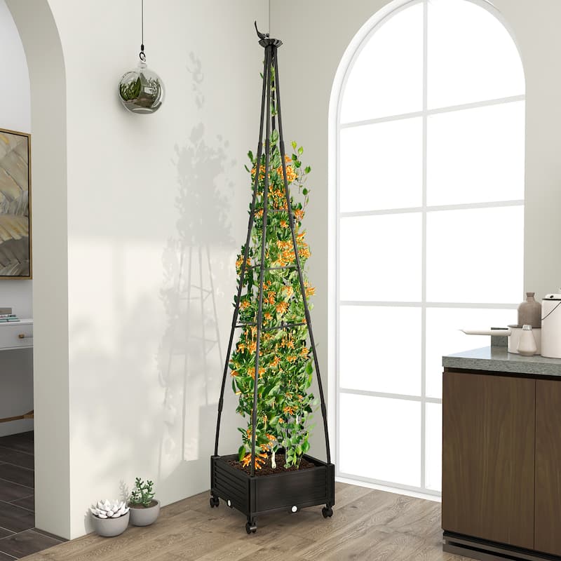 Gymax 81'' Garden Obelisk Trellis for Climbing Plants Tall Plant