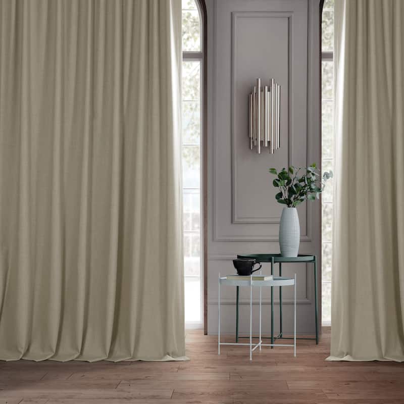 Exclusive Fabrics Extra Wide Performance Linen Blackout Curtains (1 Panel) Thermal Insulated Window Curtains