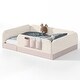 preview thumbnail 77 of 124, Twin/Full/Queen Teddy Fleece Floor Bed with Upholstered Safety Rails and Pocket