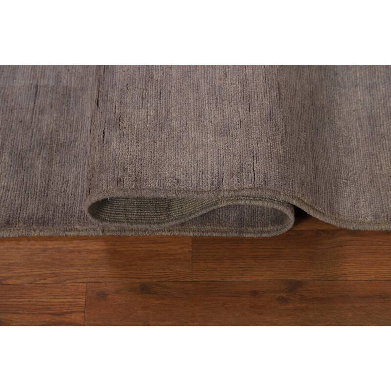 Gray Modern Gabbeh Oriental Area Rug Hand-Knotted Wool Carpet - 5'7"x 7'8"
