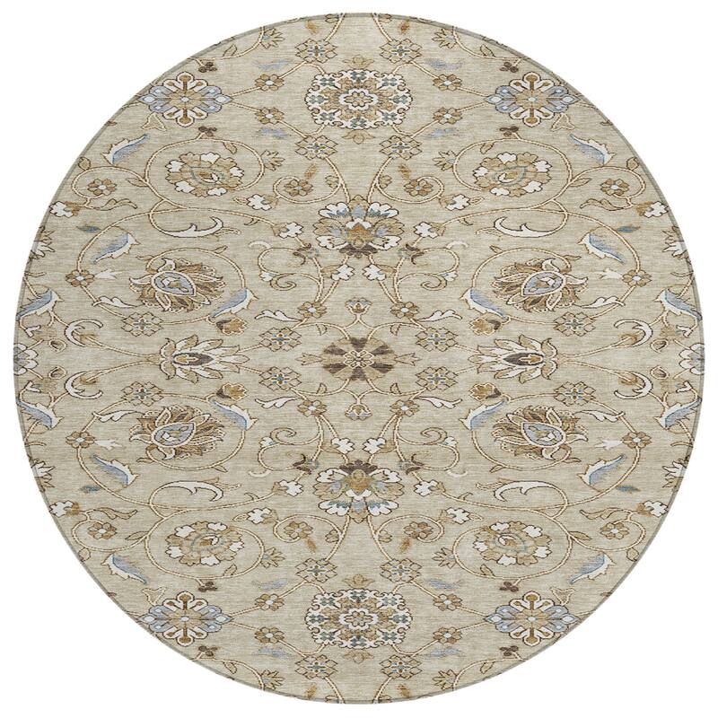 Machine Washable Indoor/ Outdoor Traditional KashanChantille Rug