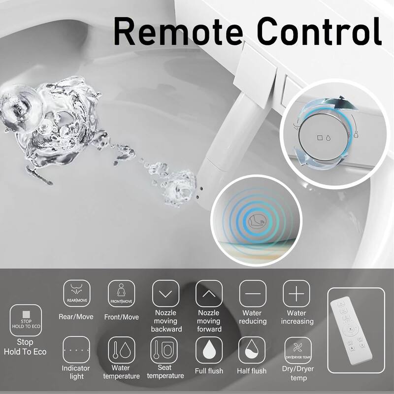 Topcraft Bathroom One Piece Toilet Smart Toilet with Warm Air Dryer Heated Seat