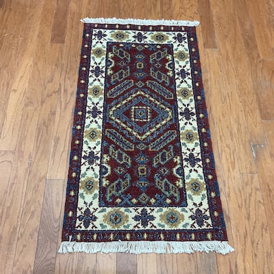 HERAT ORIENTAL Handmade Kazak Wool Rug - 2'2" x 4'