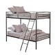 preview thumbnail 2 of 13, Metal Twin over Twin Bunk Bed with Angled Ladder