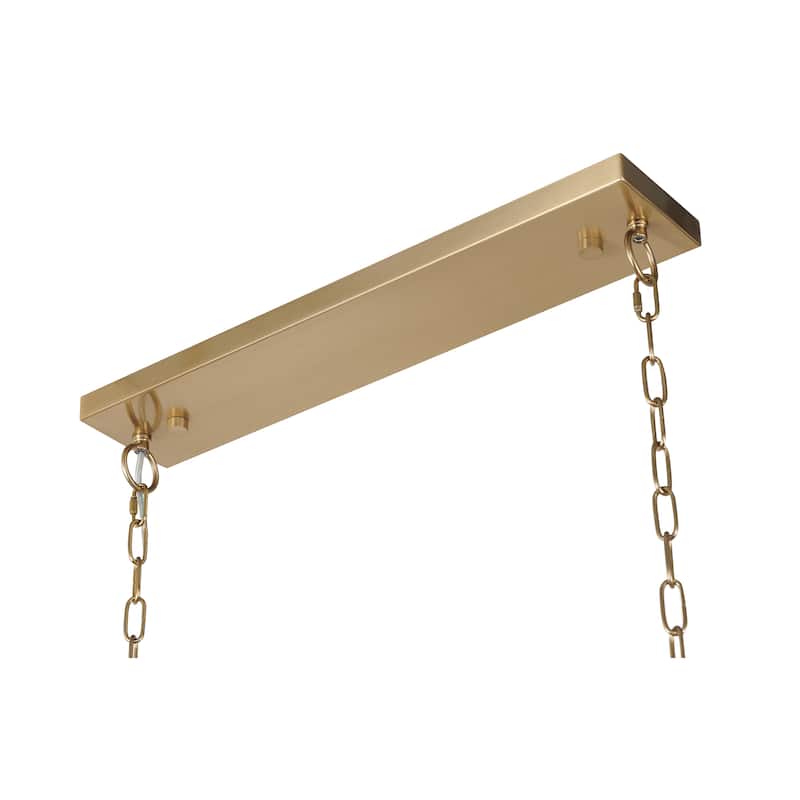 6-Light Gold Oval Chandelier With Clear Beaded hanging Crystals