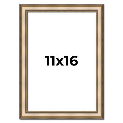 11x16 Frame Gold Solid Wood Shadow Box Width 1.5 Inches | Interior Frame Depth 2 3/8 Inches