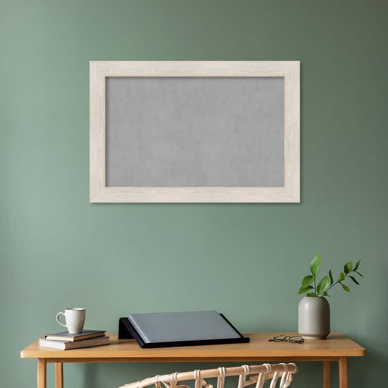 Amanti Art Hardwood White Wash Framed Magnetic Board