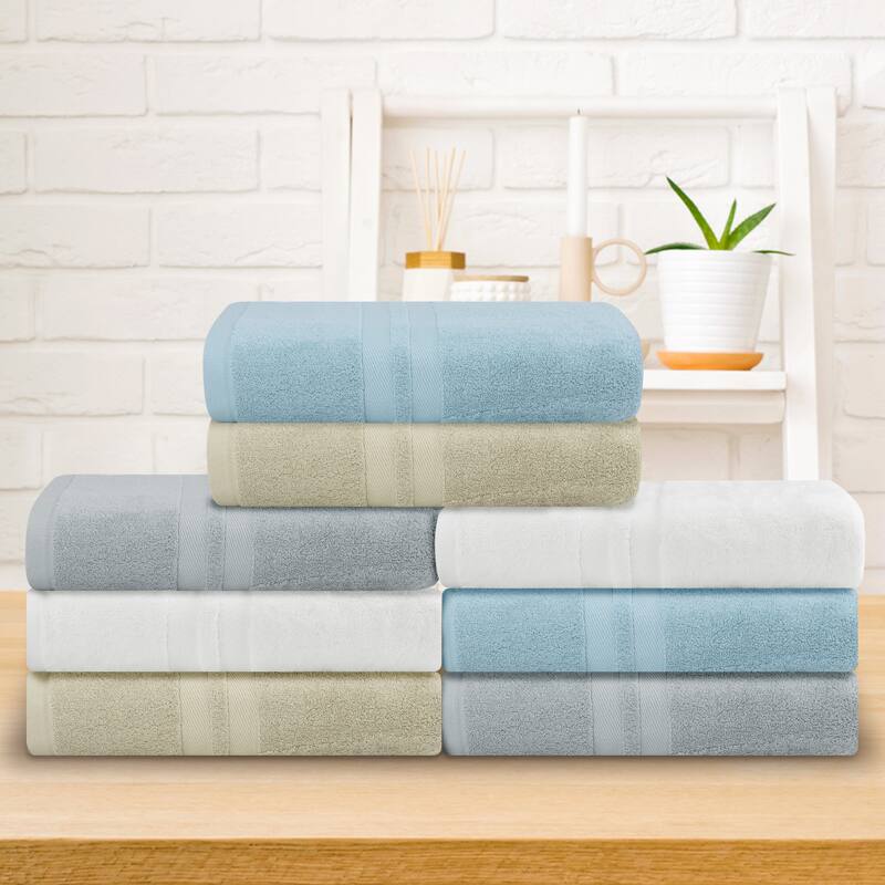 Set of 2 Cotton Bath Towels, Soft, Highly Absorbent and Quick Dry Towels Bathroom, Gym, SPA, Yoga 28" x 56"