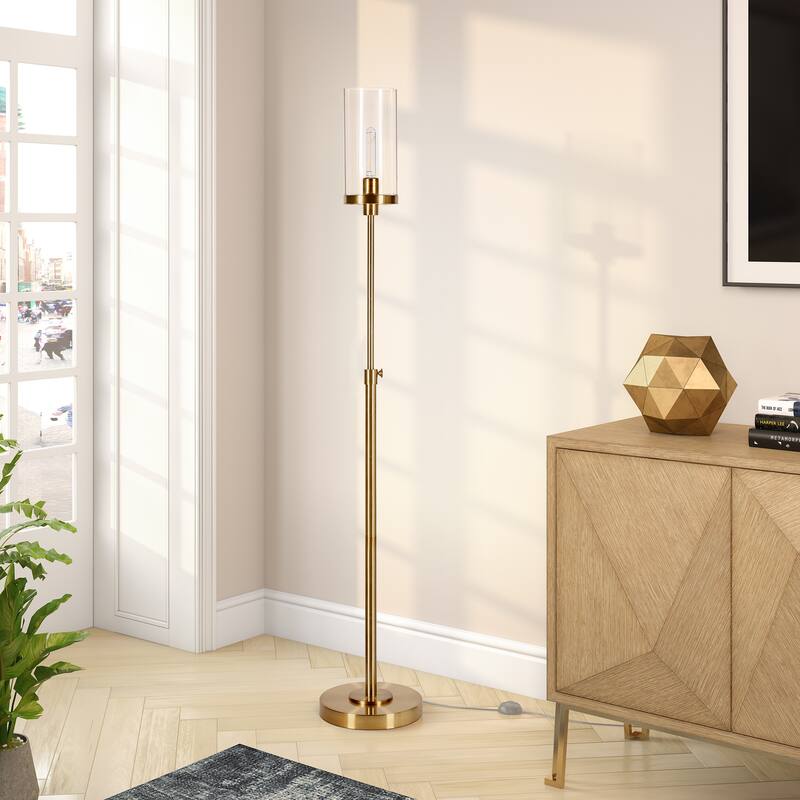Frieda Floor Lamp - Brass with Clear Glass