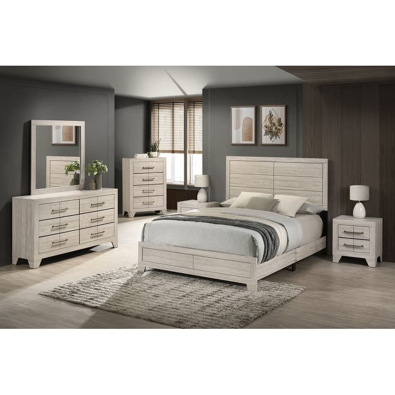 Best Quality Rustic Grey Oak Panel Bedroom Sets