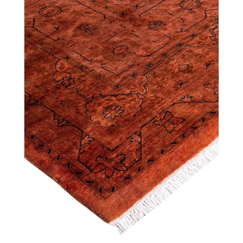 Overdyed, One-of-a-Kind Hand-Knotted Area Rug - Pink - 9' 2" x 12' 3"
