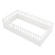 preview thumbnail 14 of 38, Twin Children's Floor Bed Frame with Safety Fence & Door, Wooden Bed for Kids' Play and Sleep, Durable Pine Construction, White
