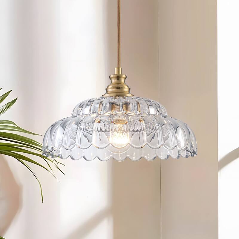 Starsky Modern 1-Light Single Novelty Glass Pendant - Clear