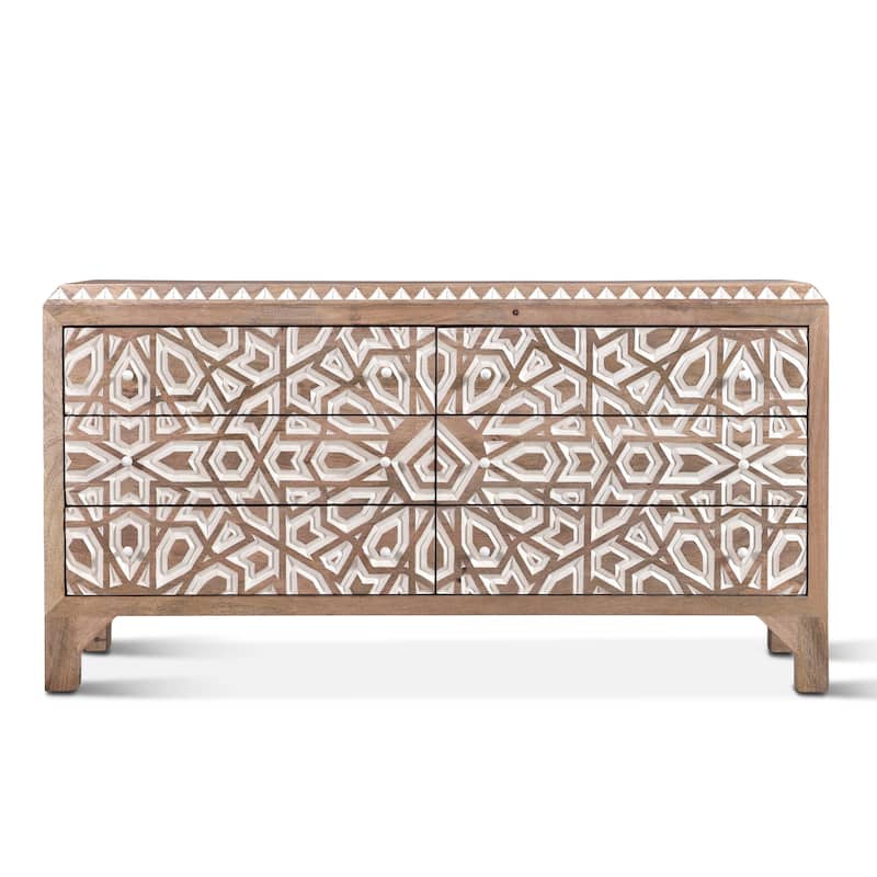 Haveli Geometric Carved Dresser