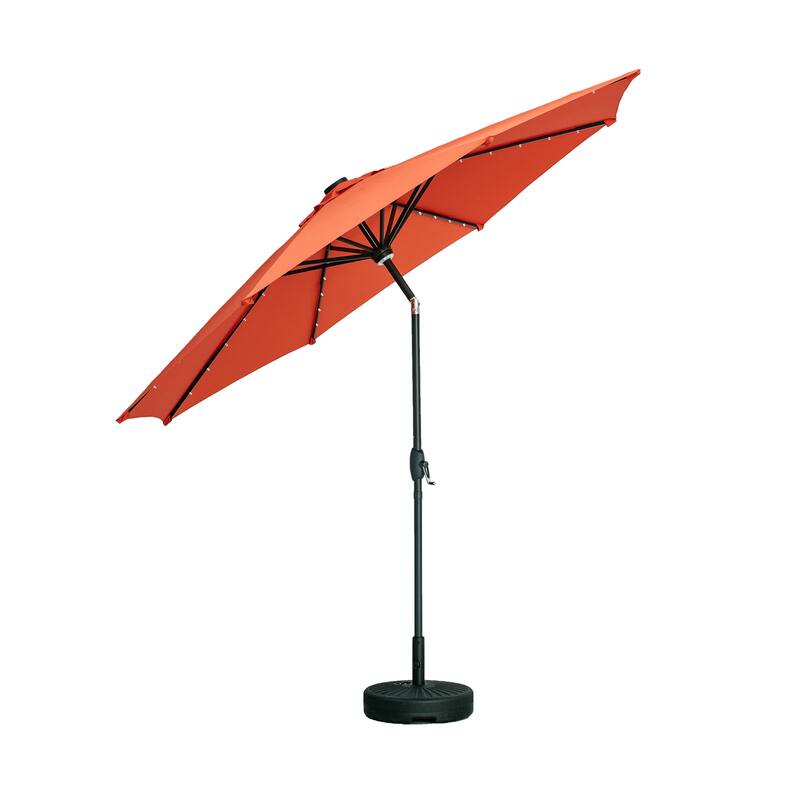 Ainfox 10ft Patio Umbrella with Lights Outdoor Solar Umbrella