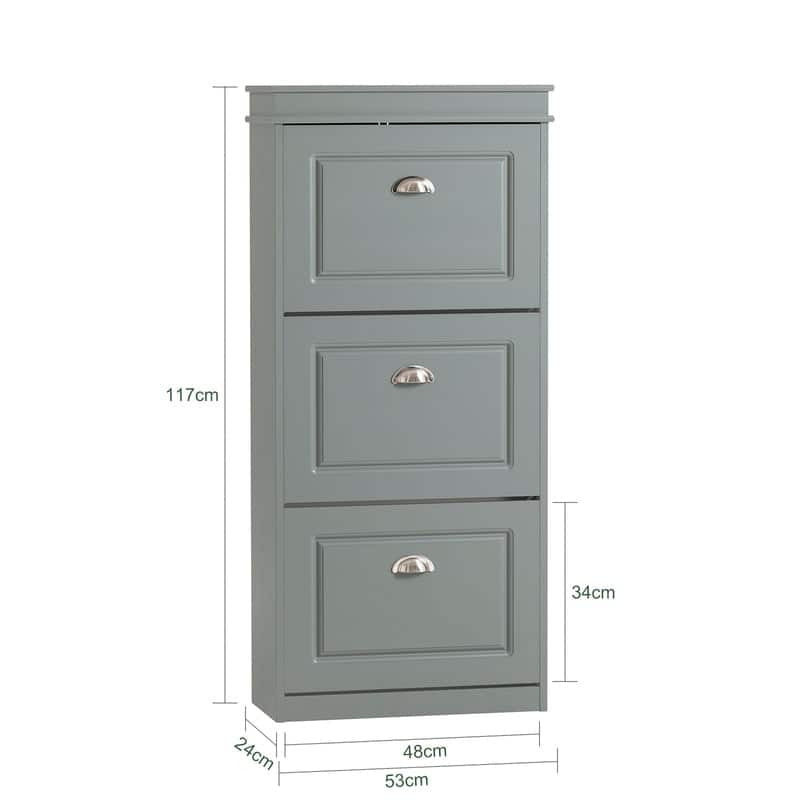 SoBuy FSR94-W, 3 Drawers Shoe Cabinet Shoe Rack Shoe Storage Organizer
