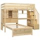 preview thumbnail 21 of 23, Twin over Twin Loft Bed with Built-in Desk and Staircase, With Storage Compartments and Shelves