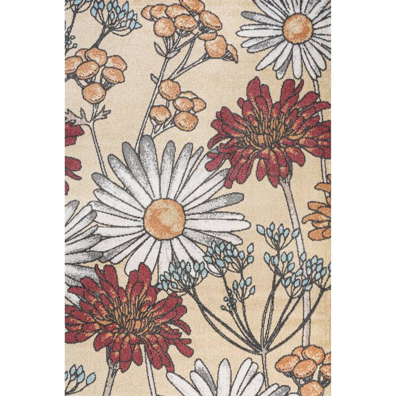 JONATHAN Y Pastello Modern Botanical Wildflower Area Rug - 3 X 5
