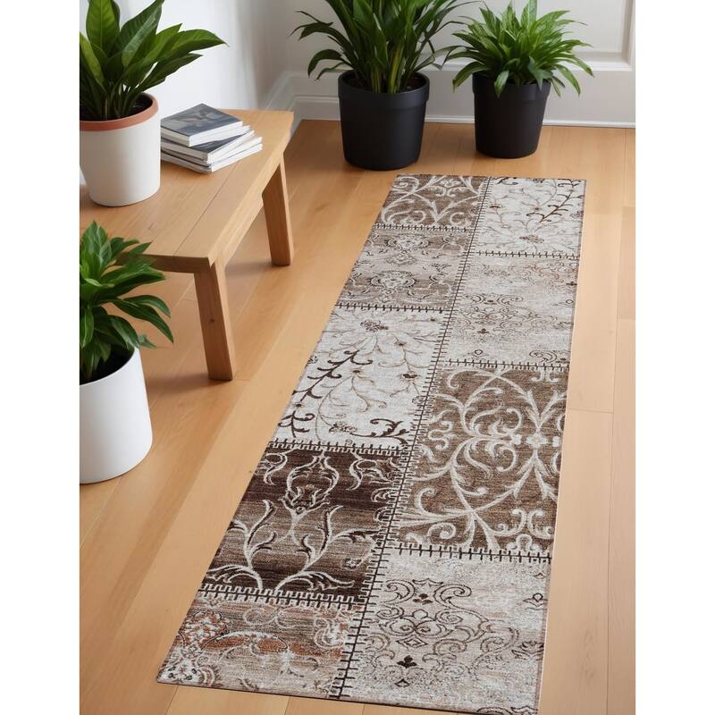 Elz Patchwork Weather Resistant Classic Meets Modern Outdoor Rug