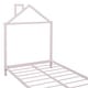 preview thumbnail 34 of 46, Metal Platform Bed for Kids, Low Bed Frame with House Shaped Headboard & Slats Support, No Spring Box Need, Easy to Assembly