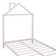preview thumbnail 27 of 25, Twin Size Metal Platform Bed with House-Shaped Headboard Design for Kids, Boys and Girls