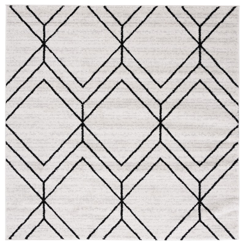 SAFAVIEH Adirondack Juvelina Modern Geometric Rug - 6' Square - Light Grey/Black