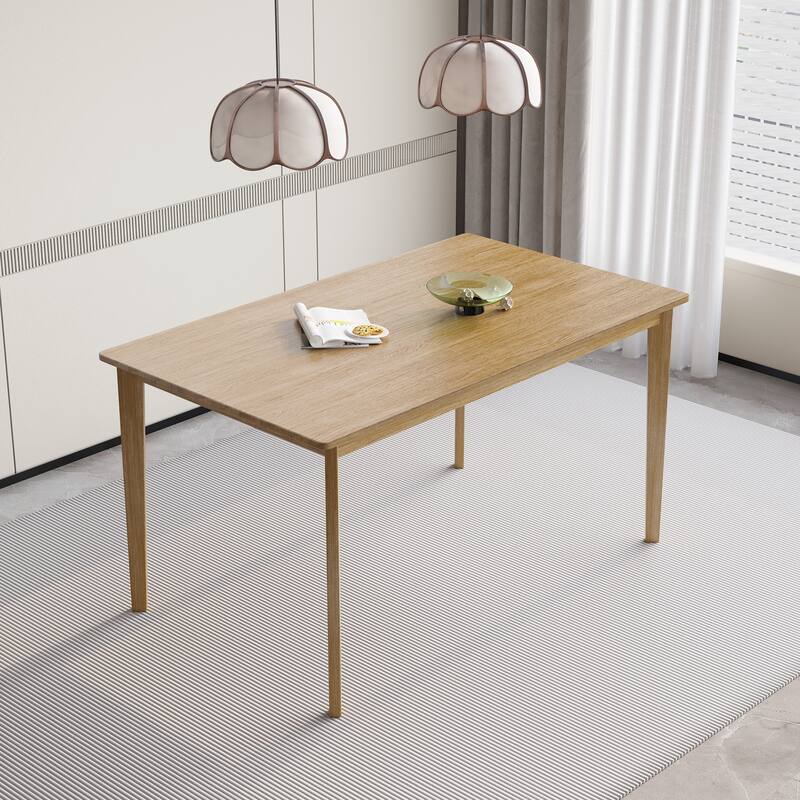 5 pieces dining room table and chair set, including 1 rectangle table + 4 back chairs Practical household dining table set