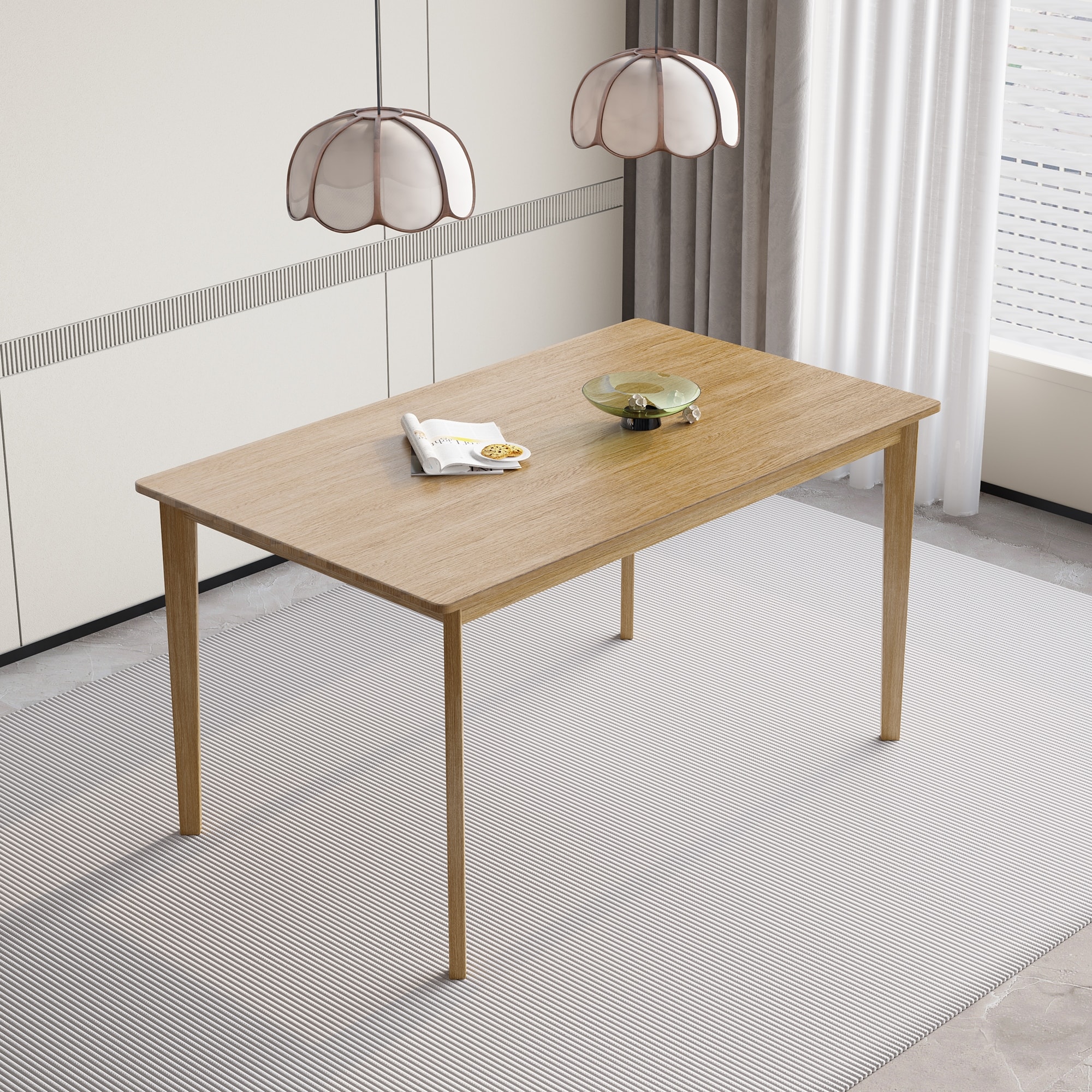 Scandinavian Simple Rectangular Dining Table For Multi-Function Use