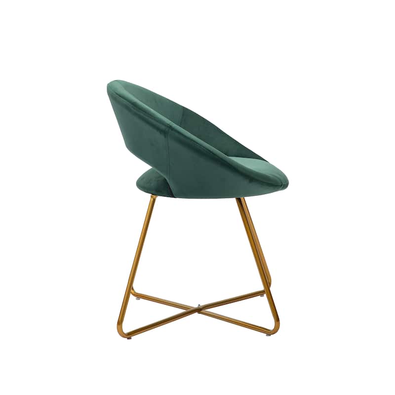 Porthos Home Reine Leisure Accent Chair, Velvet Upholstery, Gold Legs
