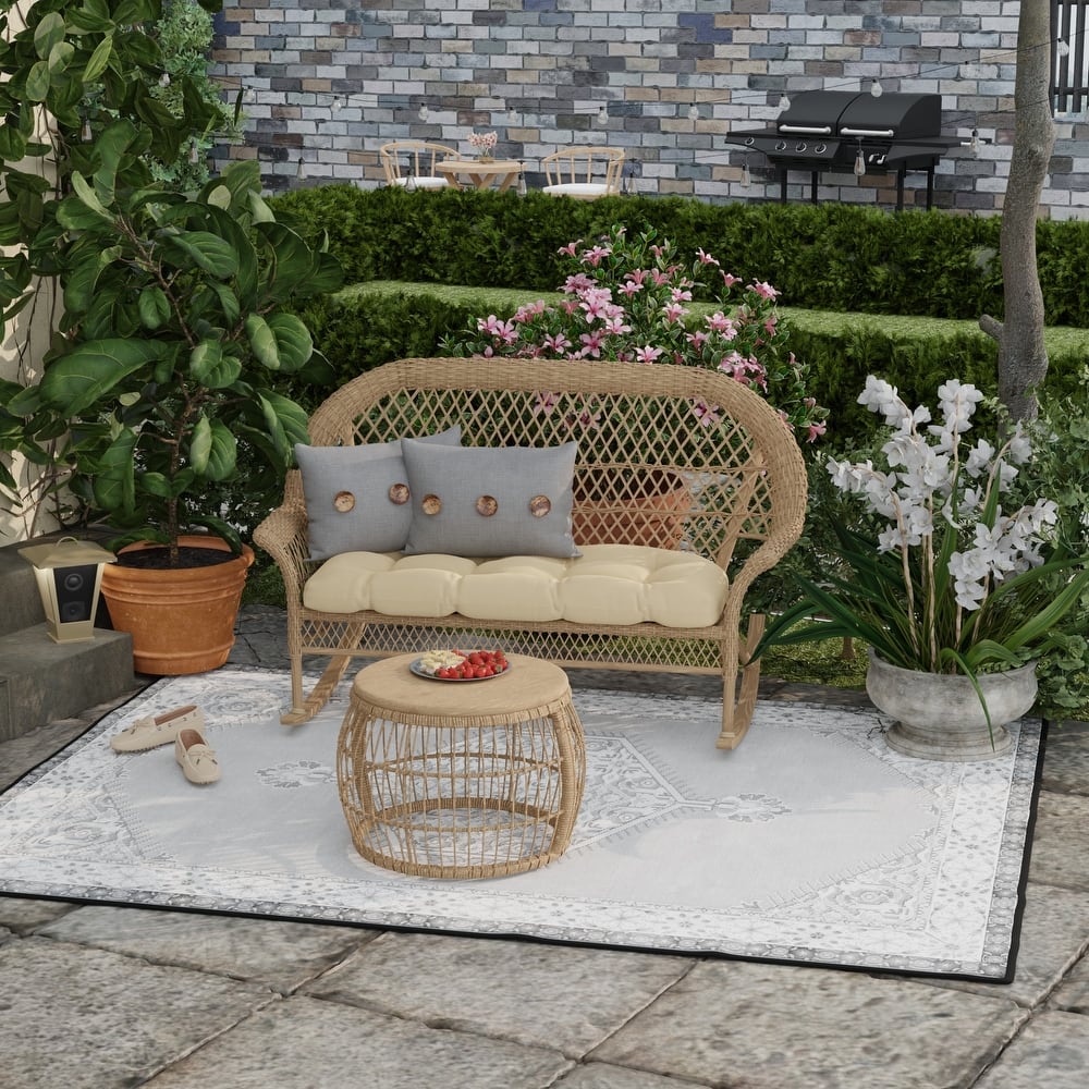 20" x 13" Outdoor Lumbar Pillow with Buttons - Set of 2 - 13'' L x 20'' W x 6'' H