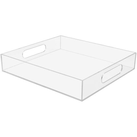 Acrylic Serving Tray with Handles Kitchen Countertop, Drawer Organizer