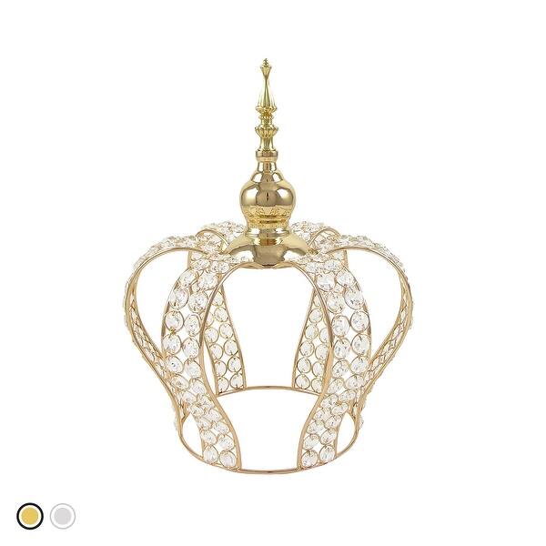 slide 2 of 17, Crystal Bead Crown Decor Centerpiece Accent Piece Tabletop