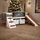 preview thumbnail 2 of 7, Stylish & Simple Twin Loft Bed with Built-in Slide and Chalkboard Panels, Solid Construction & Versatility galore, Cherry Oak