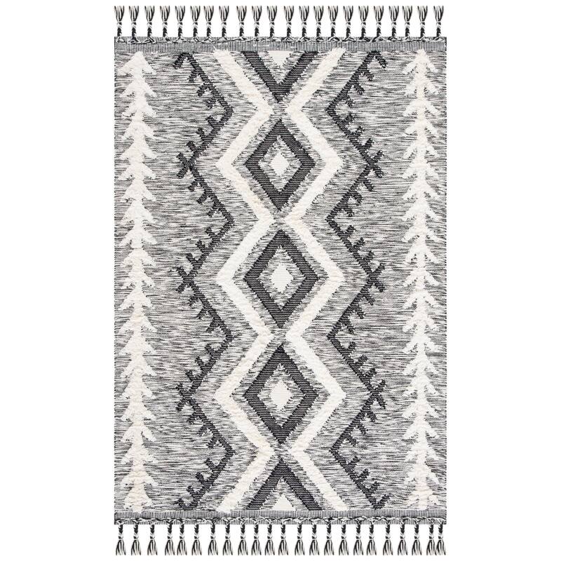 SAFAVIEH Handmade Kenya Melusine Southwestern Wool Rug - 6' x 9' - Ivory/Black