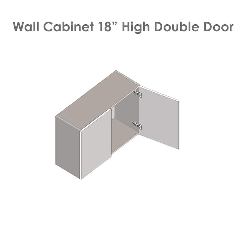 33" x 18" Wall Cabinet-Double Door-Grey - 33 x 18 x 12