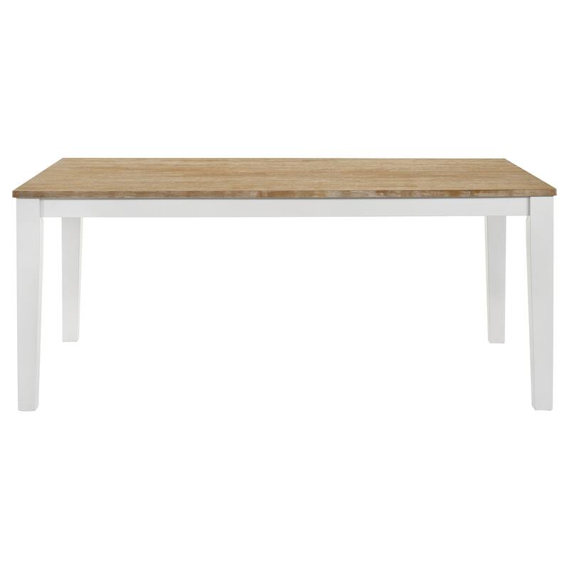 Hollis Brown and White Rectangular Dining Table Set