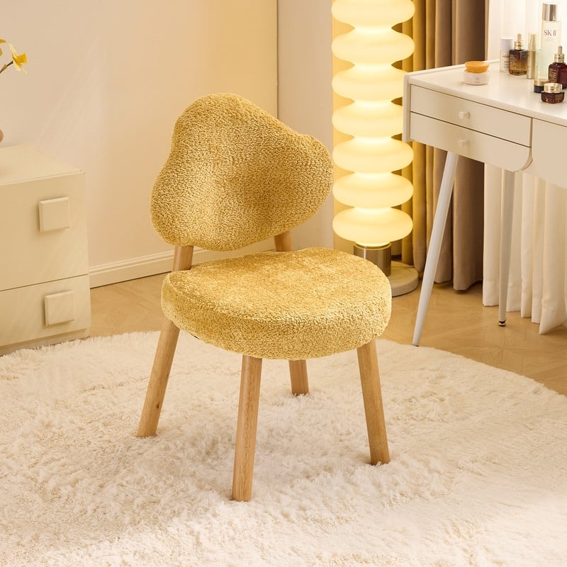 Cloud Puff Soft Accent Chair – Cozy Vanity & Lounge Chair - Yellow