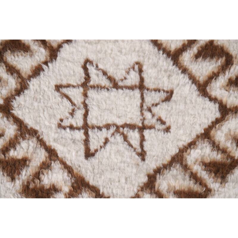 Geometric Anatolian Runner Rug Handmade Turkish Wool Carpet - 3'0"x 11'9"