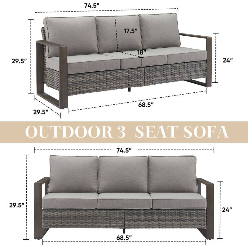 Gymojoy Outdoor Wicker Patio Furniture Sofa Set