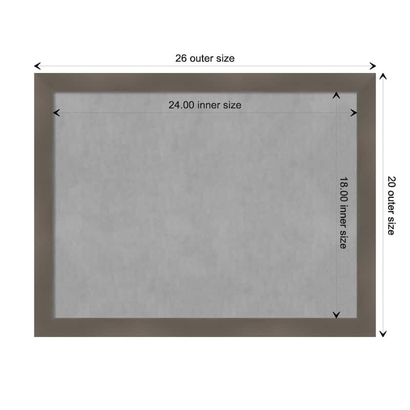 Amanti Art Edwin Clay Grey Framed Magnetic Board - Board Size 24x18