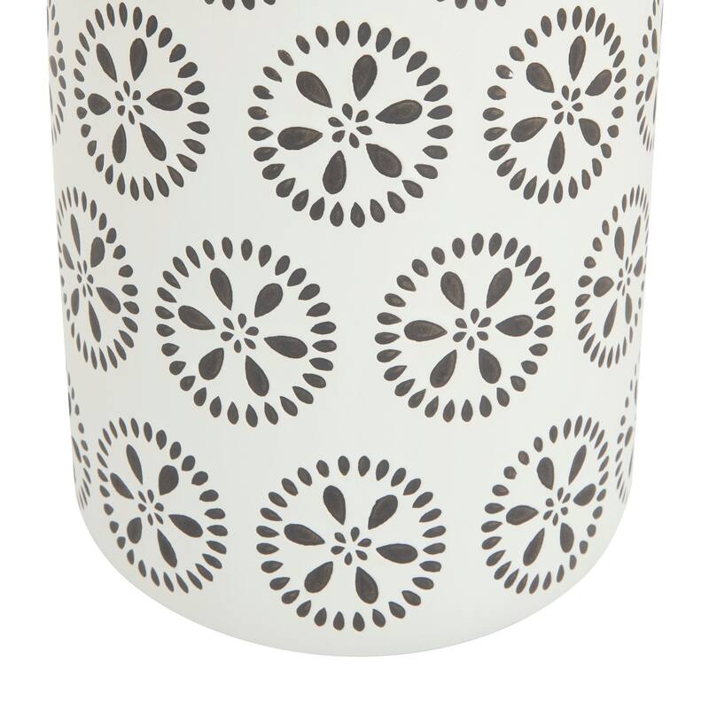 White Ceramic Floral Vase with Orange Tops