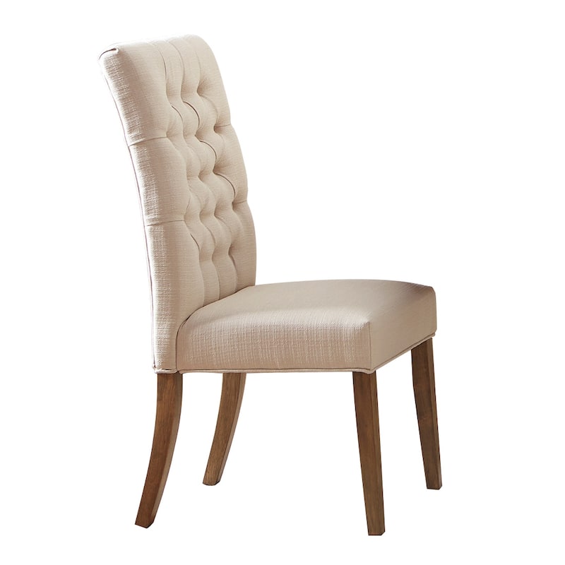 Arbor Oatmeal and Oak Tufted Back Chairs (Set of 6)