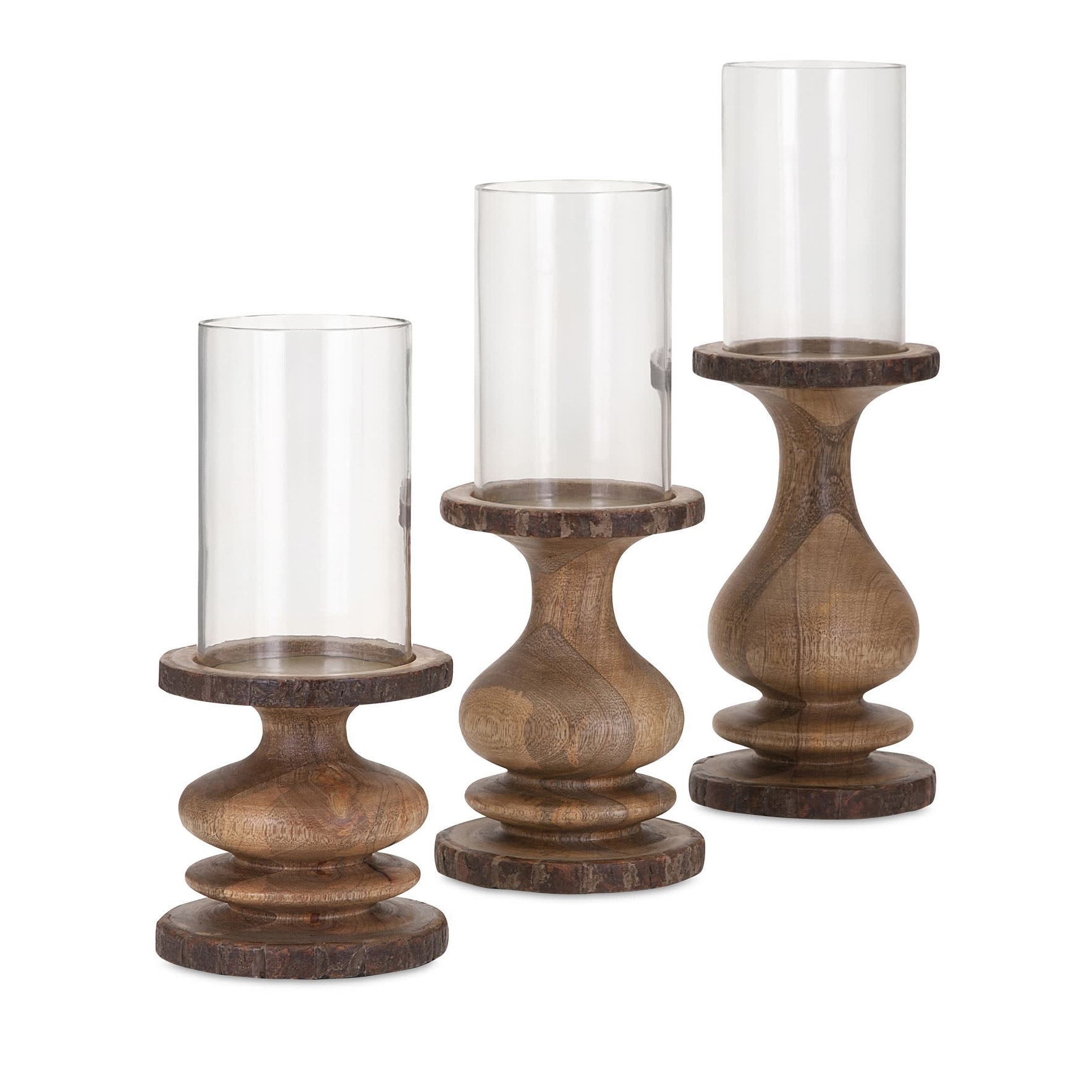 set of 3 hurricane candle holders