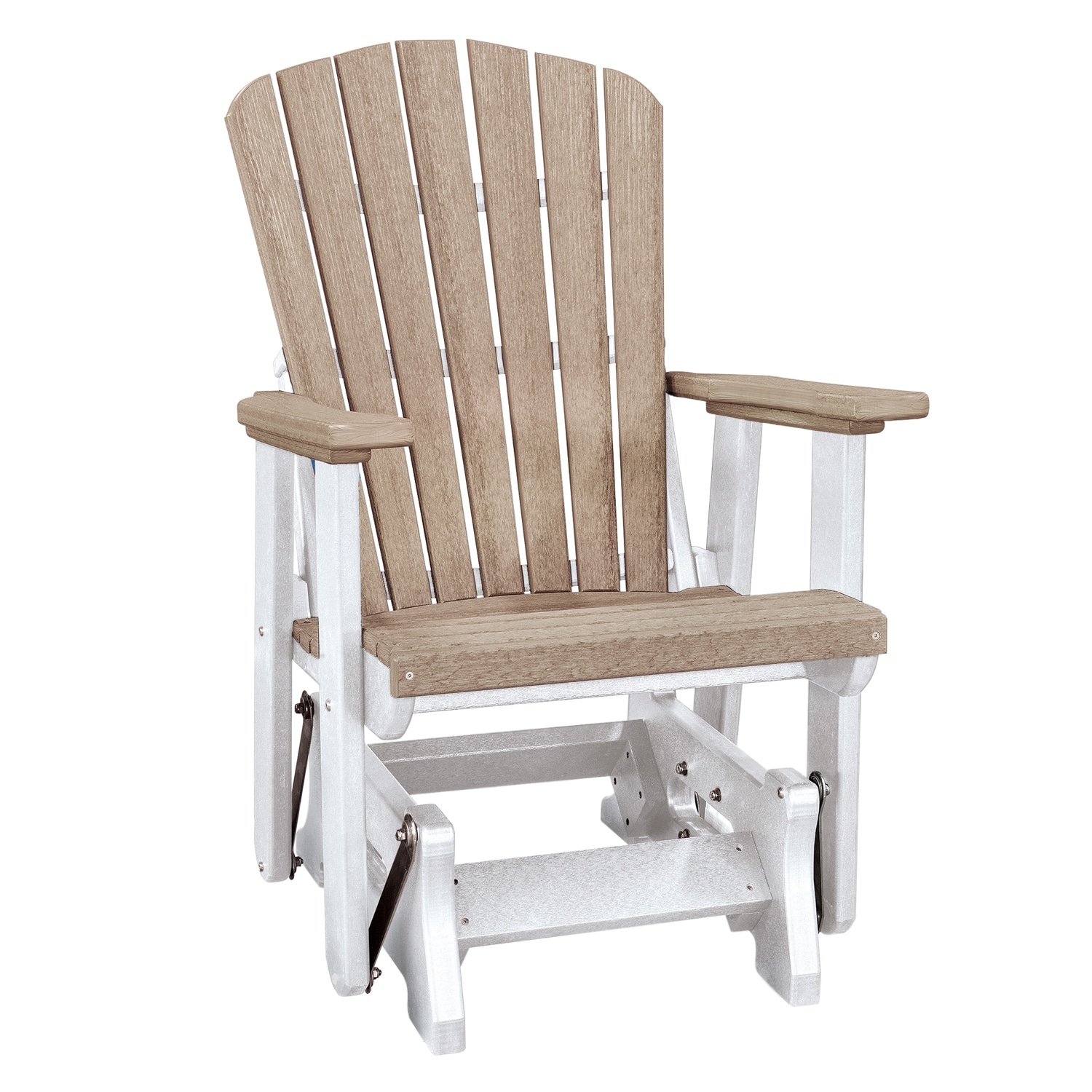 24 in. W and 300 lb Seating Capacity Wood Outdoor Glider in White HDPE Frame Material