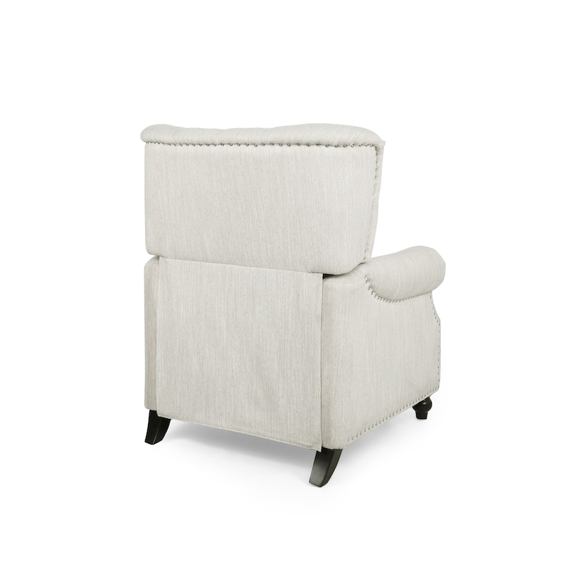 Mid Century Recliner Chair for Adults, Modern Fabric Push Back Recliner Chairs with Button Tufted Upholstered Back & Footrest